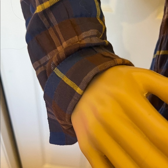 Aratta Silent JourneyPlaid Tunic Shirt dress . Sheer embroidered back Lg - Picture 7 of 14